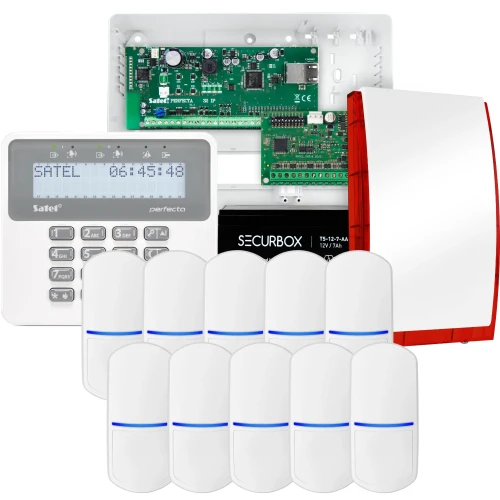 SATEL PERFECTA 32 IP alarmsysteemset, 10x detector, sirene, bedieningspaneel