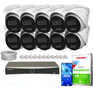 10x IPCAM-T6-30DL 6Mpx Smart Hybrid-Light 30m HiLook Hikvision bewakingsset