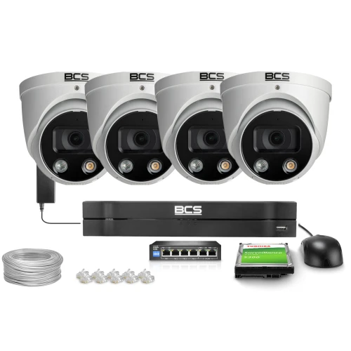 Monitoring set 4x BCS-L-EIP16FCR3L3-Ai1, 6Mpx, IR 30m, NightColor, WDR 120dB