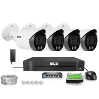 Monitoring set 4x BCS-L-TIP15FCR3L3-AI1 5Mpx, 2.8 mm, 0.007Lux BCS