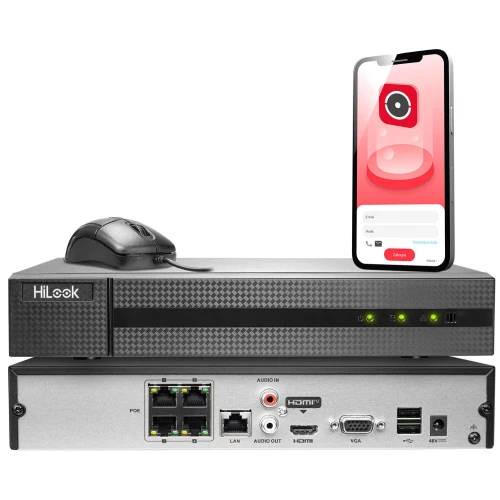 Set voor monitoring 4x IPCAM-T2, NVR-4CH-4MP/4P HiLook van Hikvision