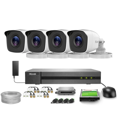 Set voor monitoring 4x TVICAM-B5M 5MPx, 0.01 lux, WDR HiLook by Hikvision