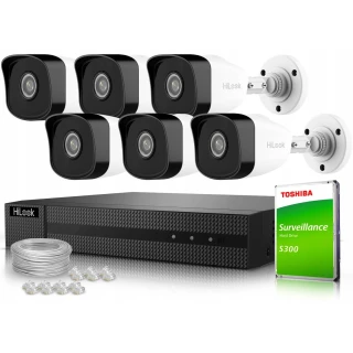 Set voor bewaking 6x IPCAM-B5 5MPx IR 30m, 1x NVR-8CH-5MP/8P HiLook by Hikvision