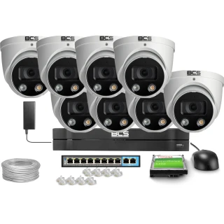 Monitoring set 8x BCS-L-EIP16FCR3L3-Ai1, 6MP, IR 30m, NightColor, WDR 120dB