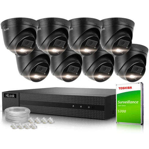 Set voor monitoring 8x IPCAM-T4-30DL Zwart 4MPx Dual-Light 30m HiLook by Hikvision