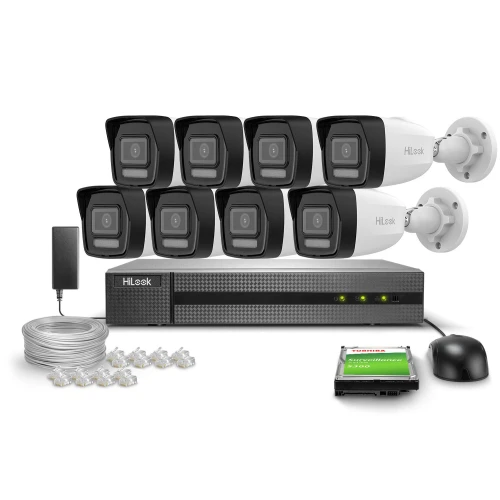 Set voor monitoring 8x IPCAM-B4-30DL 4MPx Hybrid Light 20m/30m MD 2.0 Hilook HIKVISION