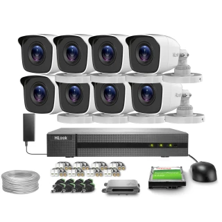 Set voor monitoring 8x TVICAM-B5M 5MPx, 0.01 lux, WDR HiLook by Hikvision