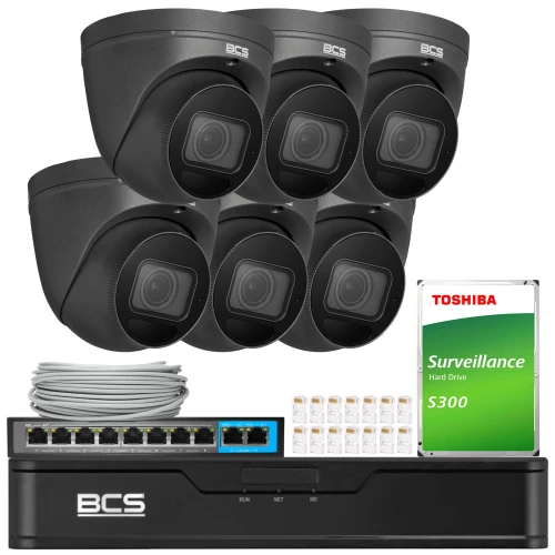 BCS Point 6x BCS-P-EIP54VSR4-Ai2-G 4Mpx monitoring set, SkyLight, IR 40m, microfoon