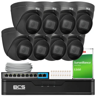BCS Point 8x BCS-P-EIP54VSR4-Ai2-G 4Mpx bewakingsset, SkyLight, IR 40m, microfoon