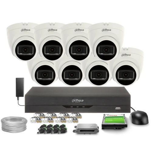 4-in-1 bewakingsset 8x HAC-HDW1200TRQ-0280B-S6 2Mpx, IR25m, DWDR, Dahua