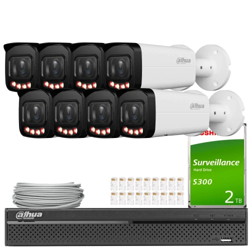 Dahua 8x IPC-HFW2649T-ZAS-IL-27135 bewakingsset, Smart Dual Light, SMD+, Full-Color, WDR, AI-functies