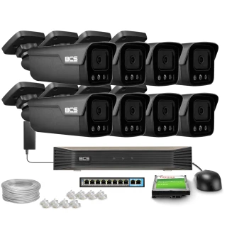Zestaw do monitoringu IP 8x BCS-P-TIP28FSR4L4-AI2-G(2) 8Mpx, ADC, WhiteLight, WDR130dB, NightColor