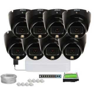 Zestaw do monitoringu IP Dahua 8x IPC-HDW1839T-A-IL-0280B-S6 Black Smart Dual Light 8 Mpx 2.8mm Dahua