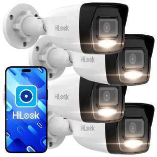 HiLook by Hikvision IP-buiscamera set 4x IPCAM-B6-30DL 6Mpx Smart Hybrid-Light 30m