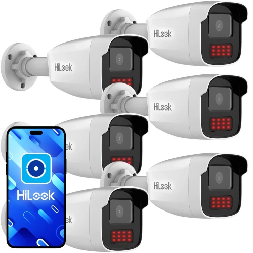 HiLook by Hikvision IP-buiscamera set 6x IPCAM-B4-50IR, IR 50m, 4Mpx