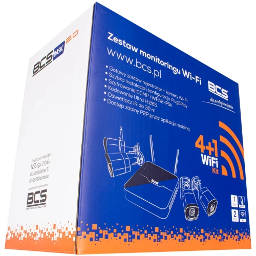Wi-Fi bewakingsset BCS-B-KITW(2.0) Full HD IR 30m, audio